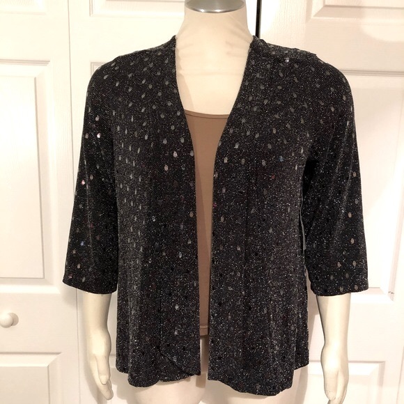 Sequins Open front Cardigan Size 14/16 - Picture 4 of 13